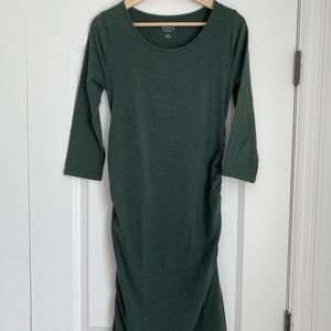 3/4 Sleeve Green Bodycon Maternity Dress